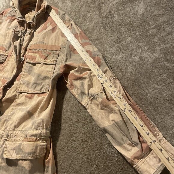 Free People Jacket Womens Sz Small Camouflage Lead The Way Tan Military Cinched - Picture 7 of 9